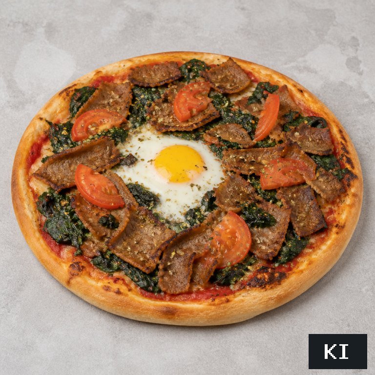 Spinat-Pizza klein