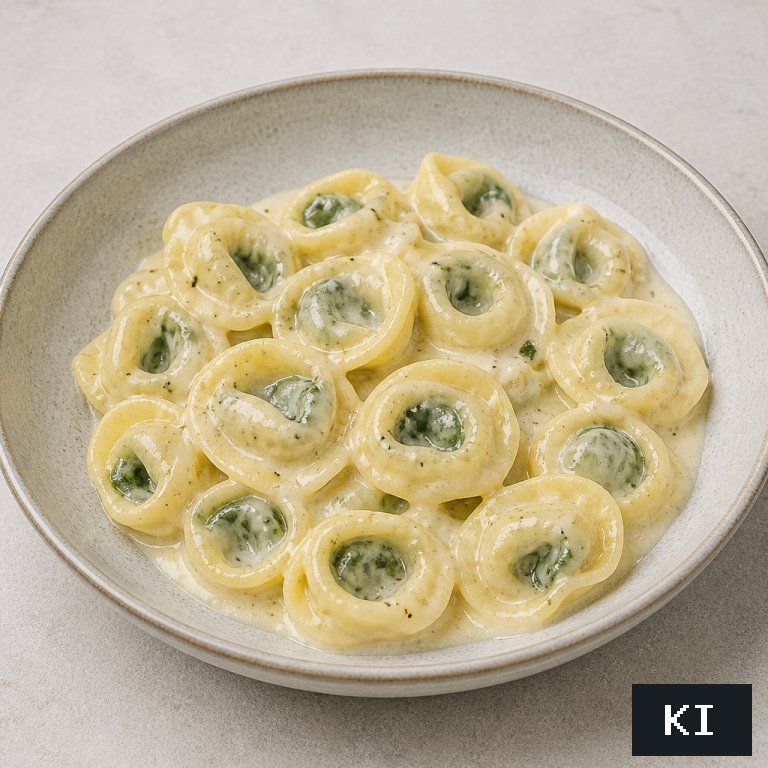 Tortellini Carbonara (Spinat)